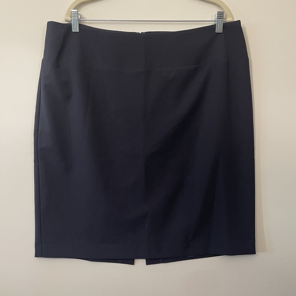 Ellen Tracy Office Pencil Skirt Navy Business Professional Academia Size 16 EUC